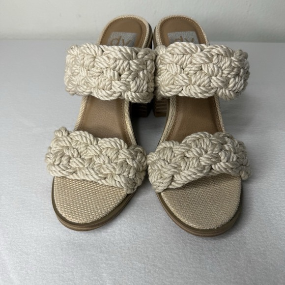 DV Dolce Vita Cream Roulette Braided Heeled Sandals Womens 7 - Picture 3 of 10